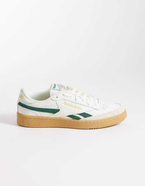 Reebok Club C Revenge sneakers in white and green with gum sole - view 1
