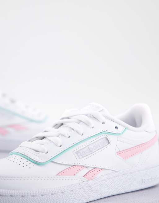 Reebok Club C Revenge sneakers in white and pastels Exclusive to ASOS