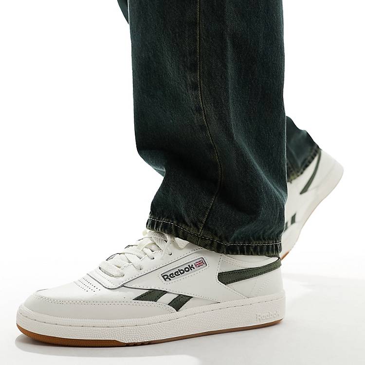 Reebok Club C Revenge sneakers in white with green detail