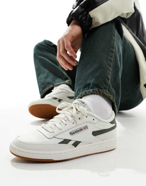 Reebok Club C Revenge sneakers in white with green detail