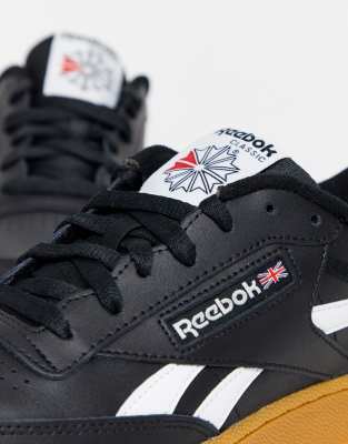 reebok classic black gum sole