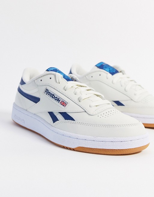 Reebok Club C Revenge trainers in off chalk with blue branding