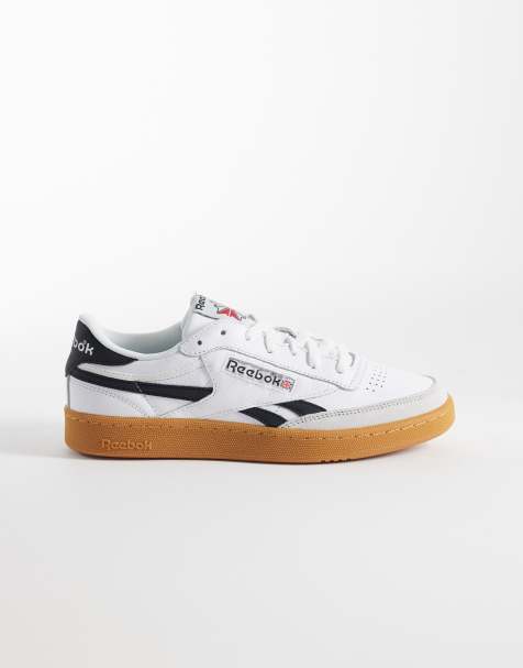 Reebok Club C Revenge trainers in white and black with gum sole - view 1