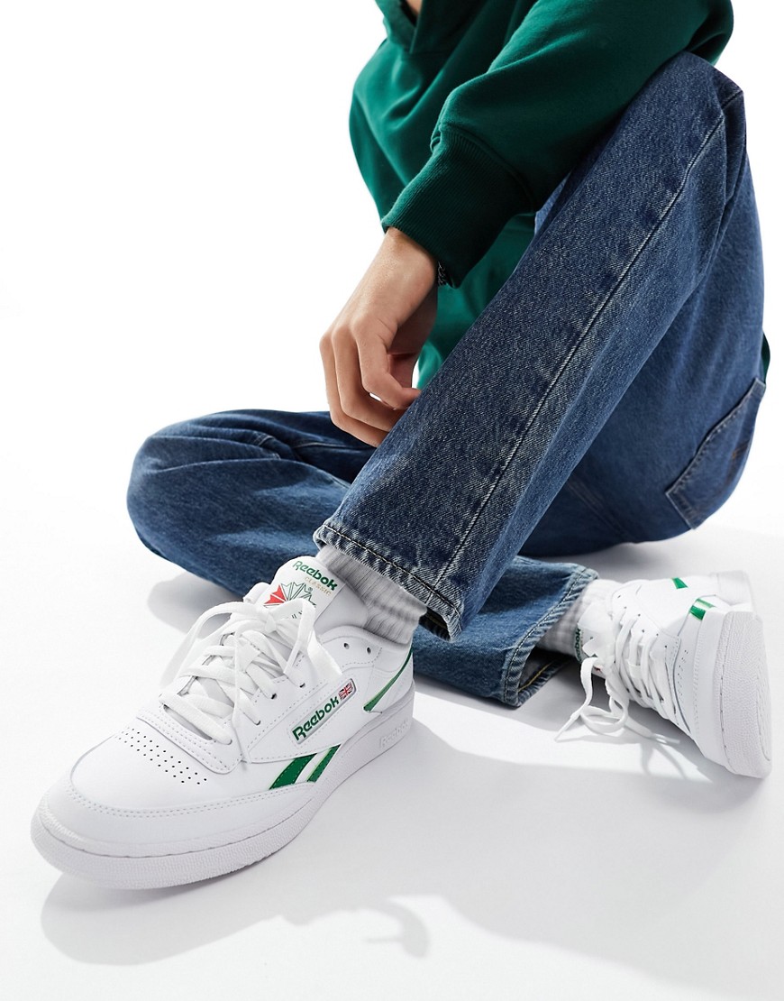 Reebok Club C Revenge trainers in white and green