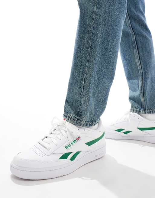 Reebok Club C Revenge trainers in white and green