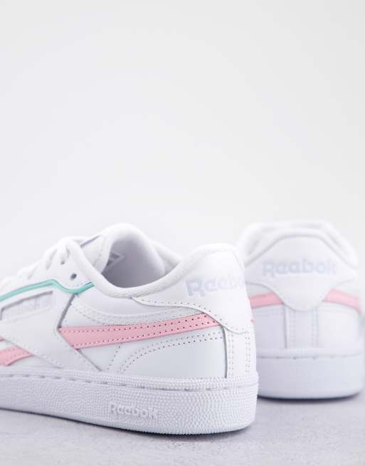 Reebok Club C Revenge trainers in white and pastels exclusive to ASOS