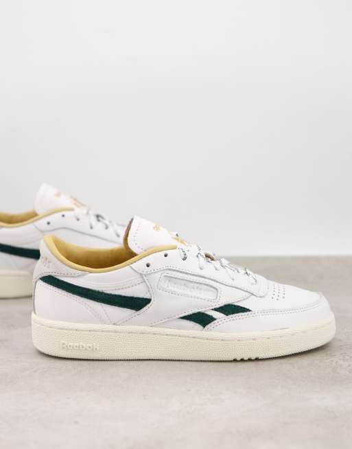 Reebok Club C Revenge trainers in white with green detail ASOS