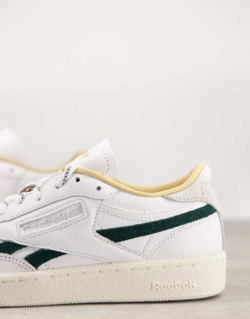 Reebok Club C Revenge trainers in white with green detail