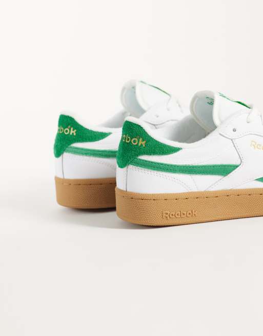 Reebok Club C Revenge Vintage baskets blanches et vertes avec semelle gomme, 2 de 5