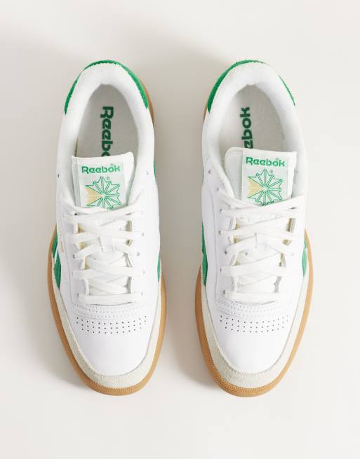 Reebok Club C Revenge Vintage baskets blanches et vertes avec semelle gomme, 3 de 5