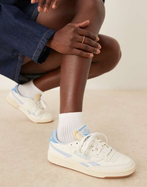 Reebok Club C Revenge Vintage sneakers in white and blue detail ASOS