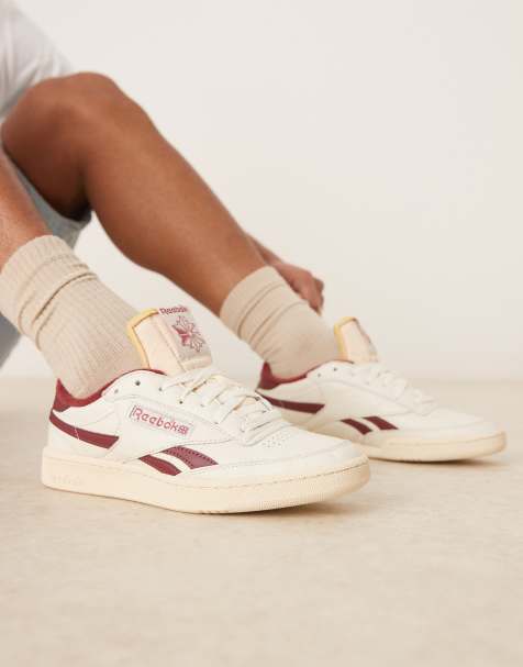 Reebok Club C Revenge Vintage sneakers in white with burgundy details - view 1