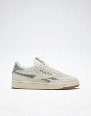 Reebok club c revenge vintage trainers in chalk and green