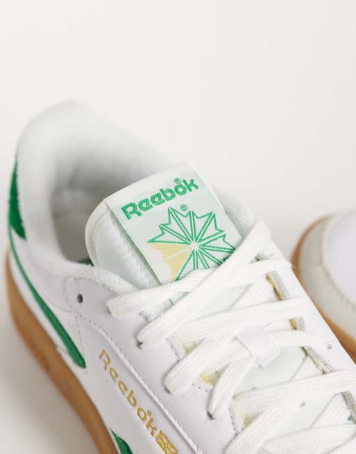 Reebok Club C Revenge Vintage trainers in white and green with gum sole, 4 of 5