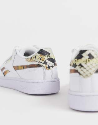 reebok club c snakeskin trainers