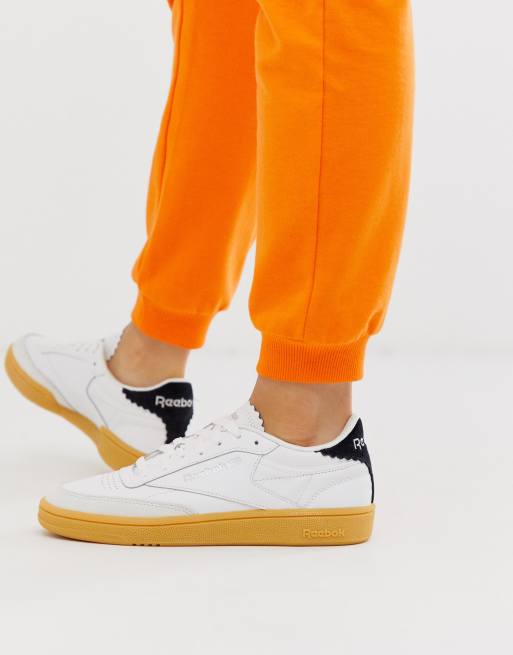 reebok club black and white