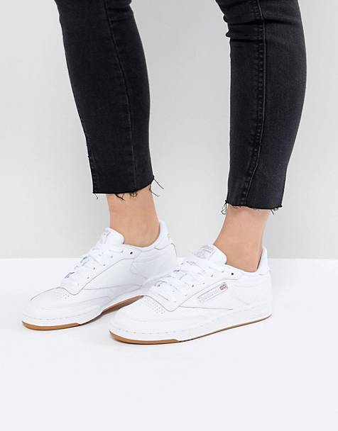 Reebok Club C sneakers in white and gum
