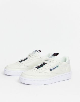 reebok club c taping trainers in chalk