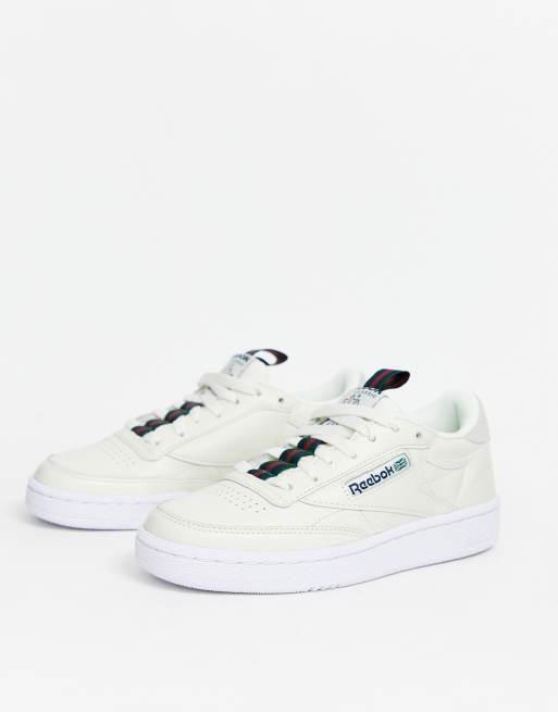 Reebok club c taping trainers sales in chalk