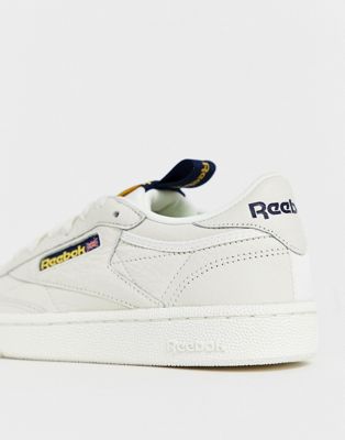 reebok club c taping trainers in chalk