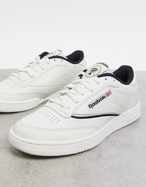 Reebok Club C trainers in off white with piping detail