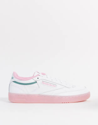 reebok club c trainers in pink