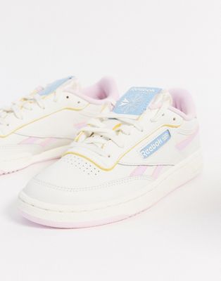 reebok club c trainers in pink