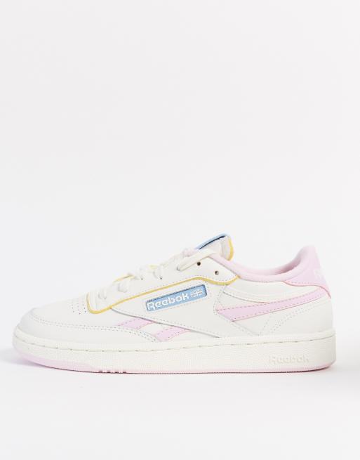 Reebok Club C trainers in white and pink