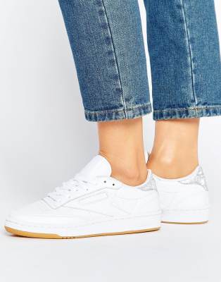 sparkle white sneakers reebok
