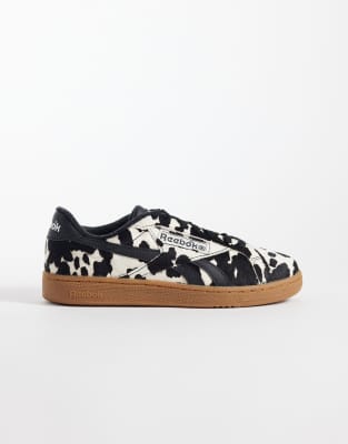 Кроссовки Reebok Club C UK с принтом коровы multi