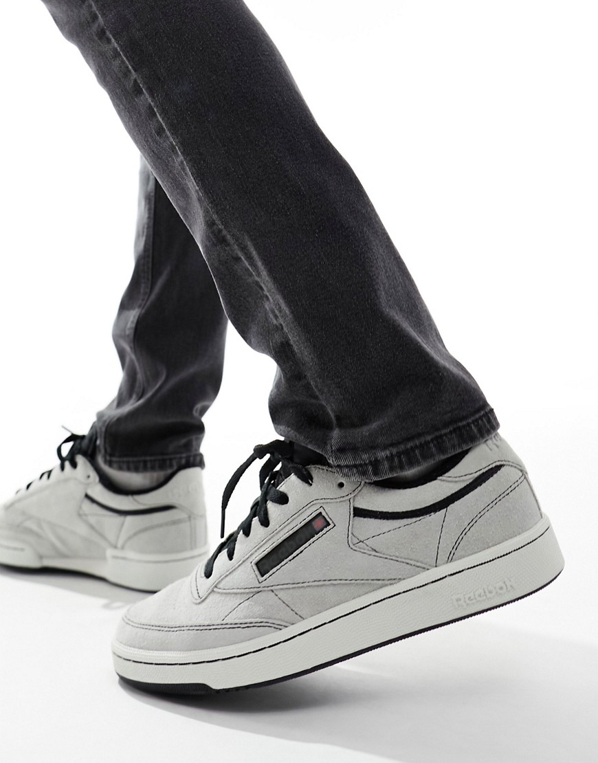Reebok Club C Vintage Sneakers In Light Gray With Black Detail