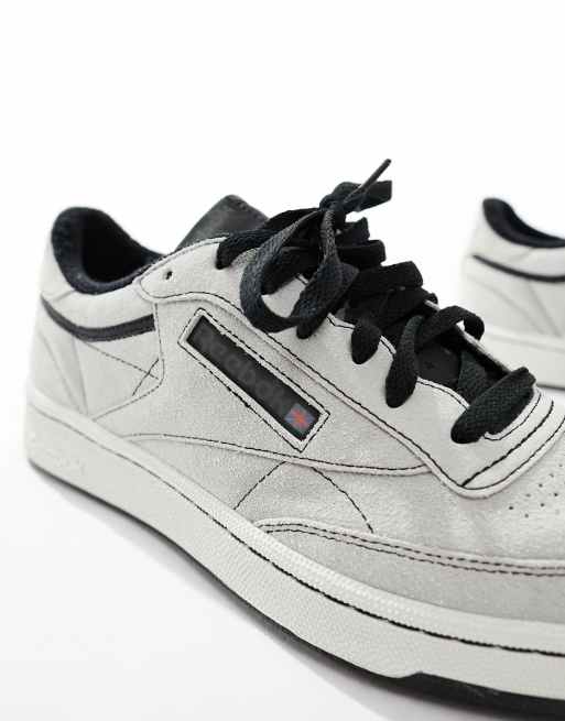 Reebok Club C Vintage sneakers in light gray with black detail ASOS