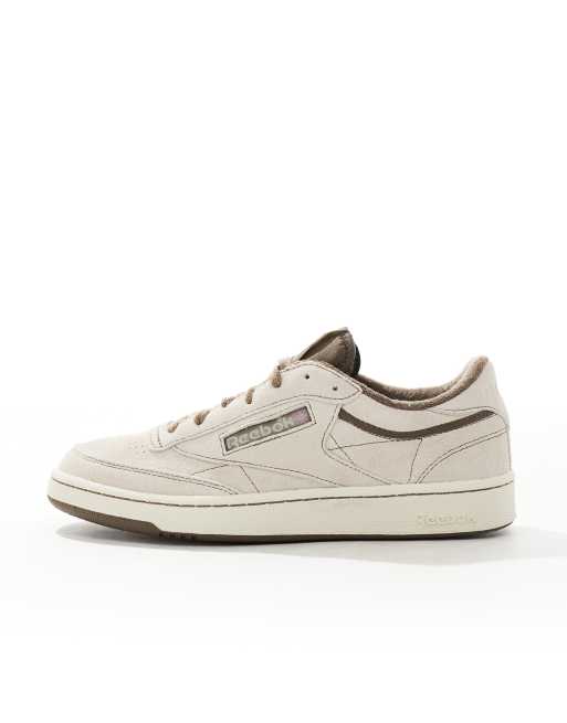 Reebok Club C Vintage sneakers in off white with brown detail