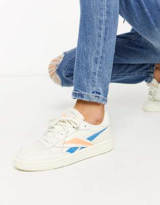 reebok club c 85 chalk cyan sunglow