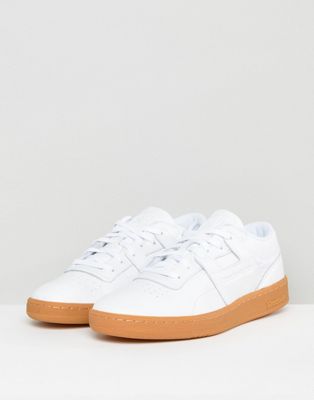 reebok club workout gum sole trainers in white bs6205