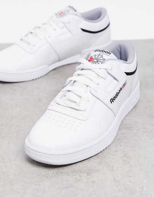 Reebok club workout trainers in white leather
