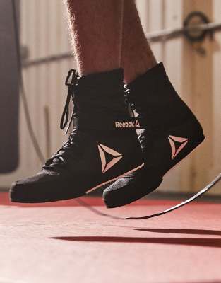 reebok black boxing boots