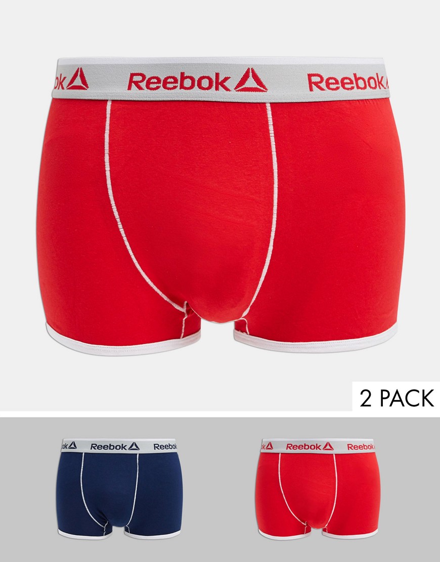 Reebok - Confezione da 2 boxer aderenti rossi e blu navy-Multicolore