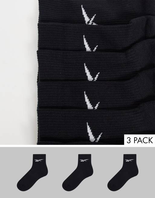 Reebok - Confezione da 3 paia di calzini neri con logo