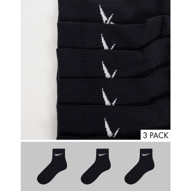 Reebok - Confezione da 3 paia di calzini neri con logo
