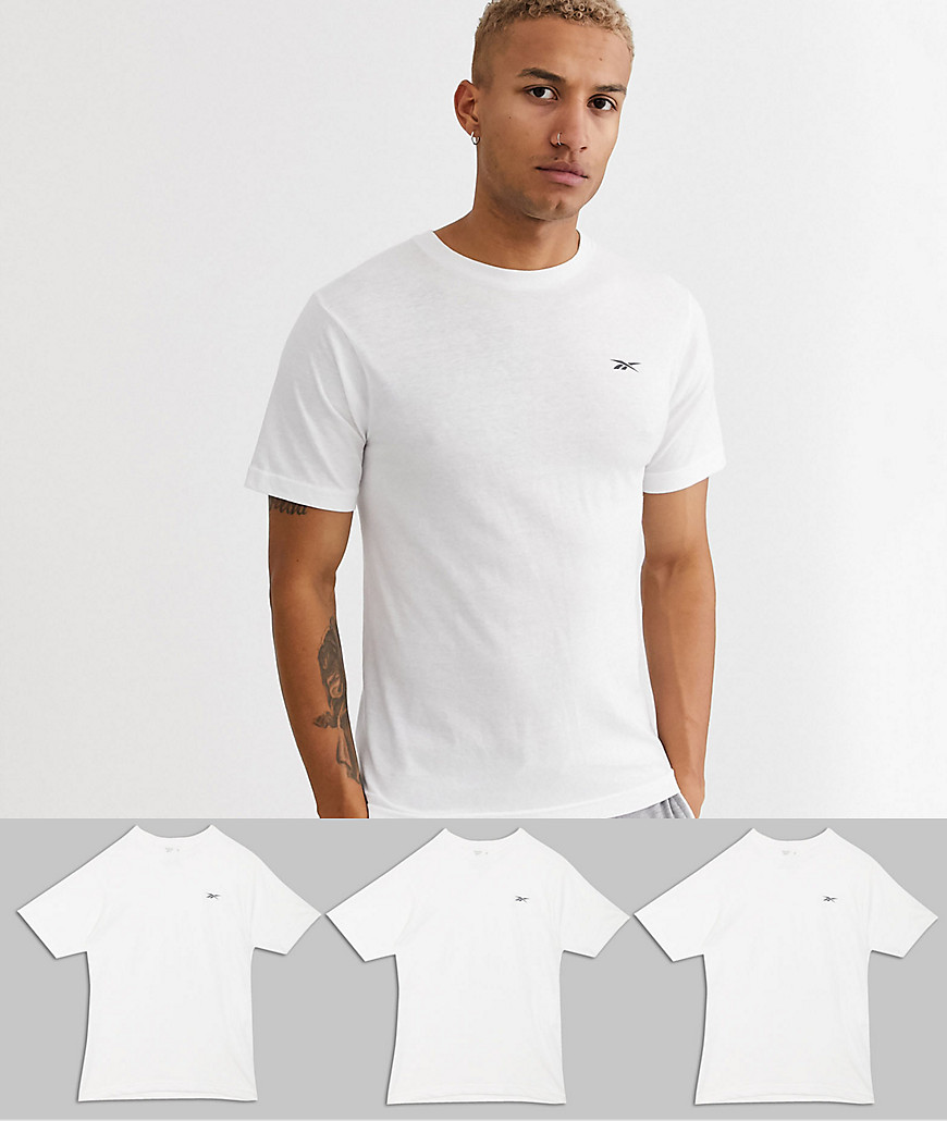 Reebok - Confezione da 3 T-shirt bianche-Bianco