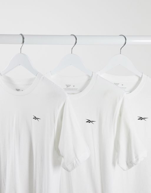 Reebok - Confezione da 3 T-shirt bianche, 4 di 4