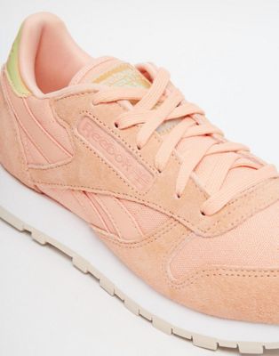 reebok leather classic coral
