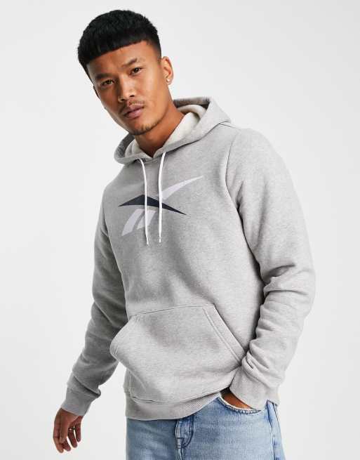 Reebok core large logo hoodie in grey