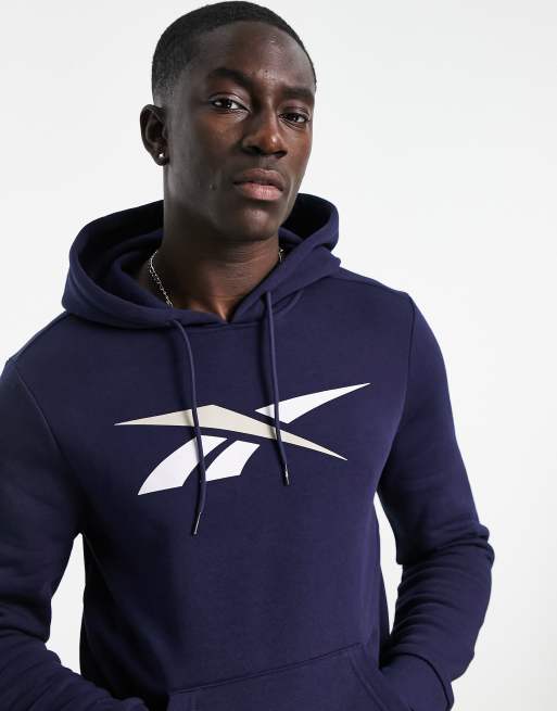 Reebok core large logo hoodie in navy