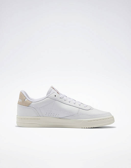 Reebok court peak trainers in white and dusty pink | ASOS