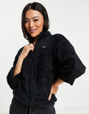 Reebok cozy half zip fleece in black