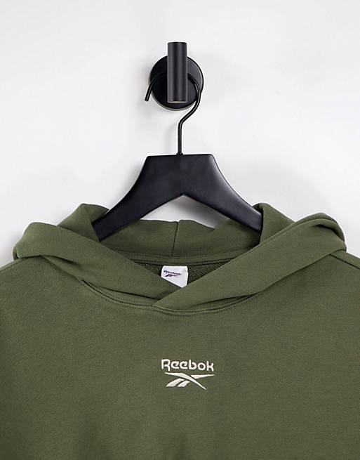 Hoodies & Sweatshirts Reebok cropped hoodie in dark khaki 