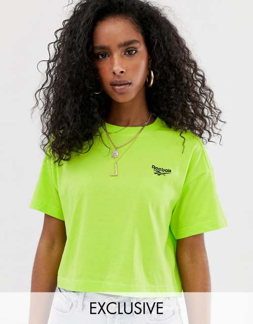 Reebok cropped neon green t shirt exclusive to ASOS ASOS