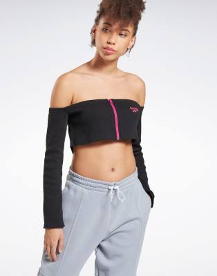 long sleeve bralette crop top